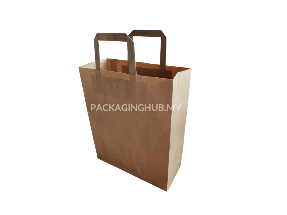 FLAT #60 BROWN PAPER BAG (10 x 24 x 30 CM) - PackagingHub.my