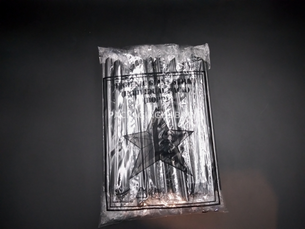 PLASTIC STRAW GIANT IND. PACK BLACK 7" (±45's) 11X210MM
