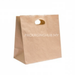 D-CUT BROWN/KRAFT PAPER BAG (H340 x W210 x D130mm) DIE CUT 3421