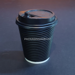 RIPPLE HOT CUP 12 OZ BLACK