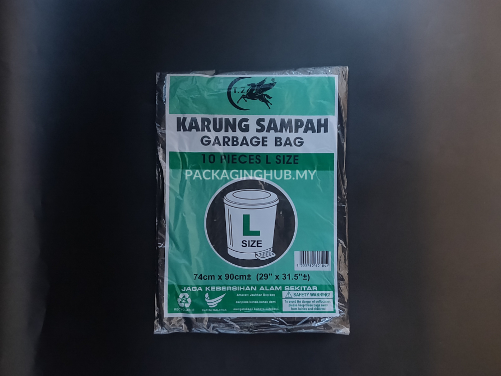 TZ KARUNG SAMPAH GARBAGE BAG (L) BLACK 29X31.5″ (740X900MM)