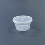 CLEAR DISPOSABLE ROUND FOOD CONTAINER WITH LID TW 4oz PP SAUCE CUP