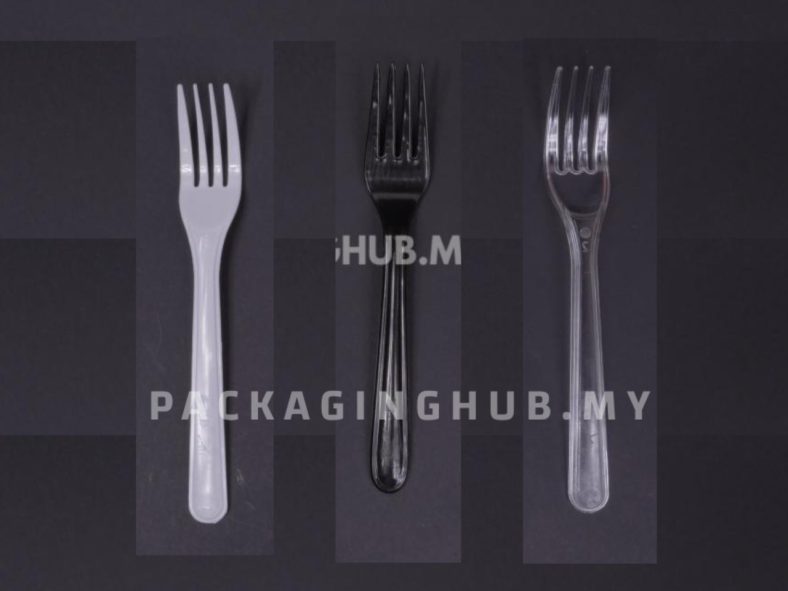 LUXURY FORK 7in BLACK / WHITE / CLEAR TRANSPARENT