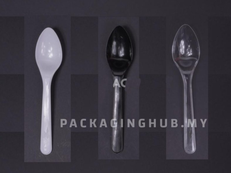 LUXURY SPOON 7in BLACK / WHITE / CLEAR TRANSPARENT