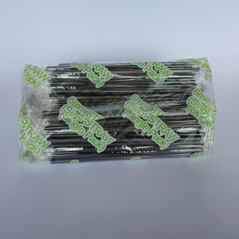 BLACK SHARP WRAP PLASTIC STRAW 6 MM X 210MM (100PCS) [Update Dec'24]