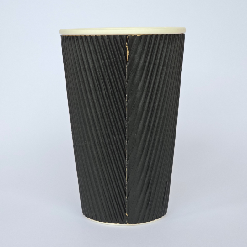 RIPPLE BLACK HOT CUP 16 OZ KRAFT [Update Dec'24]