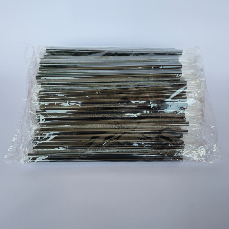 FLEXIBLE BLACK PLASTIC STRAW FLAT 6MM X 240MM (100 PCS) (Update Dec'24)