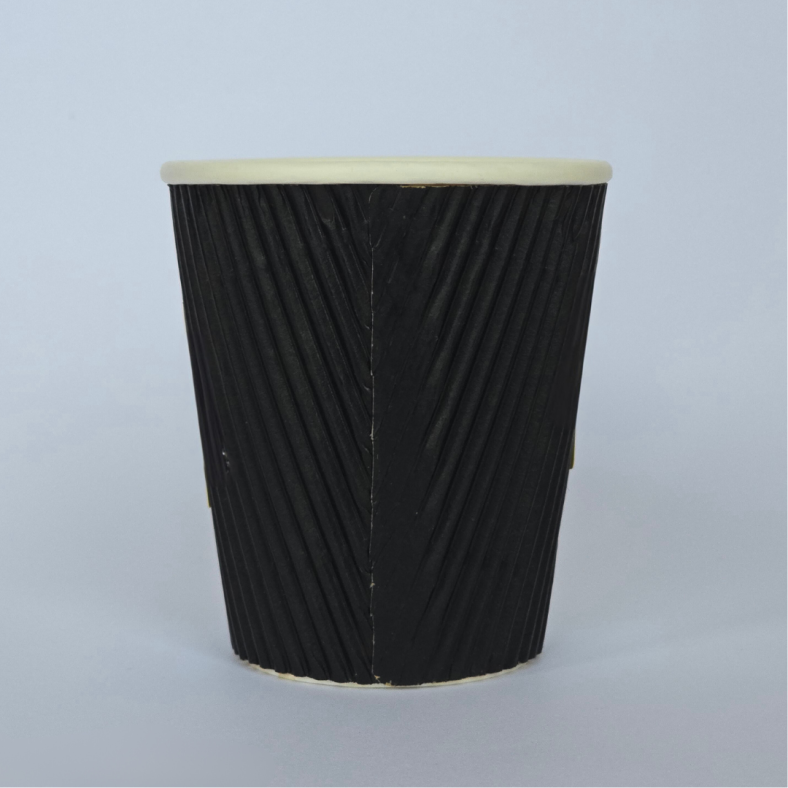 RIPPLE BLACK HOT CUP 8 OZ KRAFT [Update Dec'24]