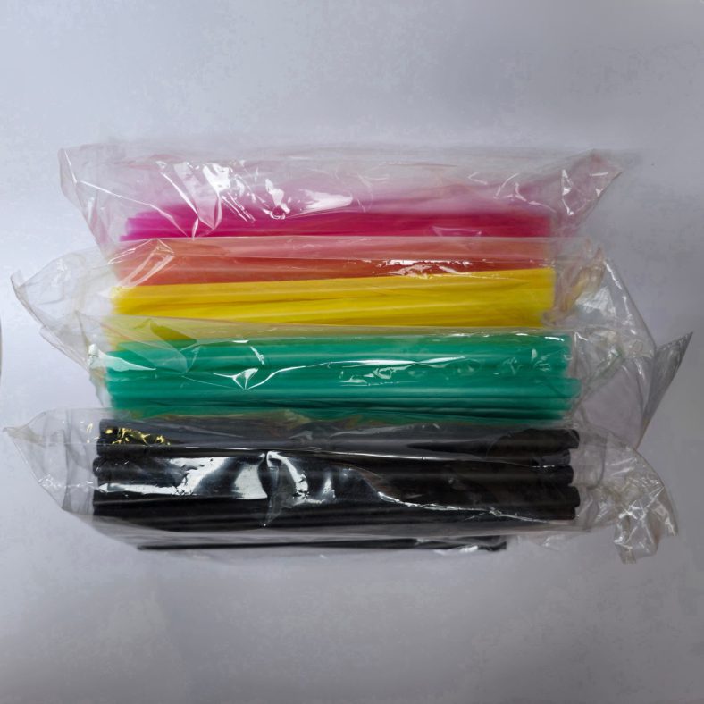 PLASTIC STRAW GIANT (10") FLAT BLACK / COLOR (11 MM x 250 MM) [Update Dec'24]