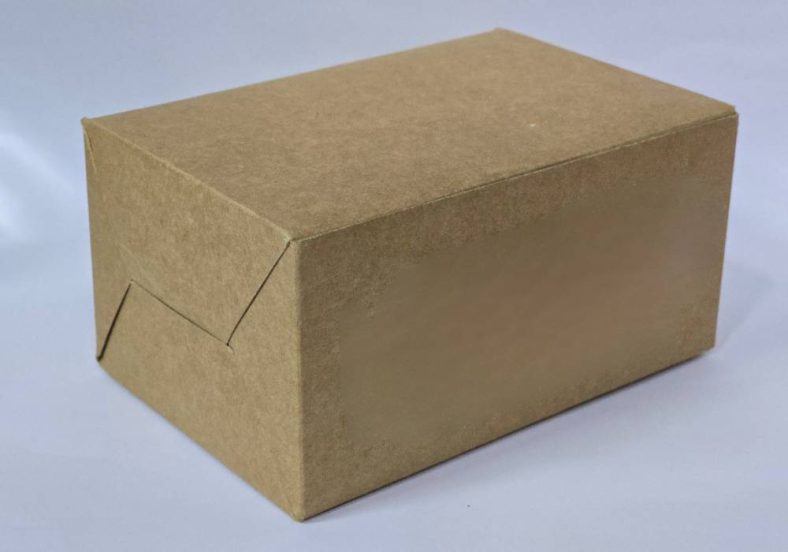 CAKE CARRY BOX 4x6x3" BROWN W100 x L153 x H77mm