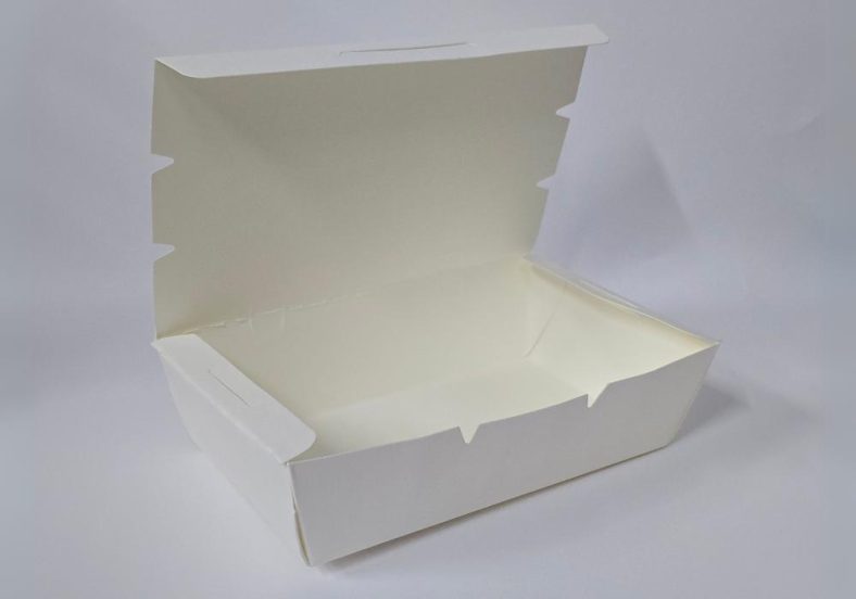 PAPER LUNCH BOX WHITE (S) BIG TREE PREMIUM QUALITY 150x90x46mm [Update Jan’25]