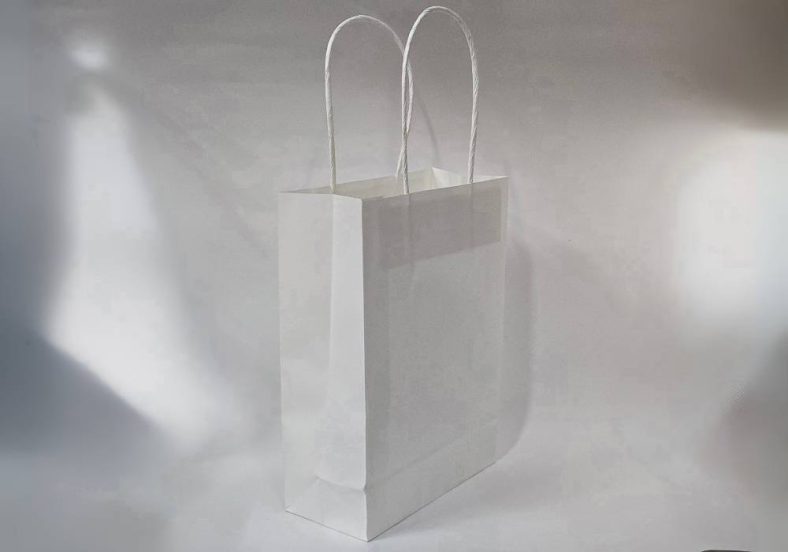 TWISTED WHITE S PAPER BAG (H220 x W160 x D70mm)