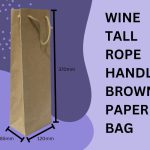 WINE TALL ROPE HANDLE BROWN/KRAFT PAPER BAG (H370 x W120 x D85mm)