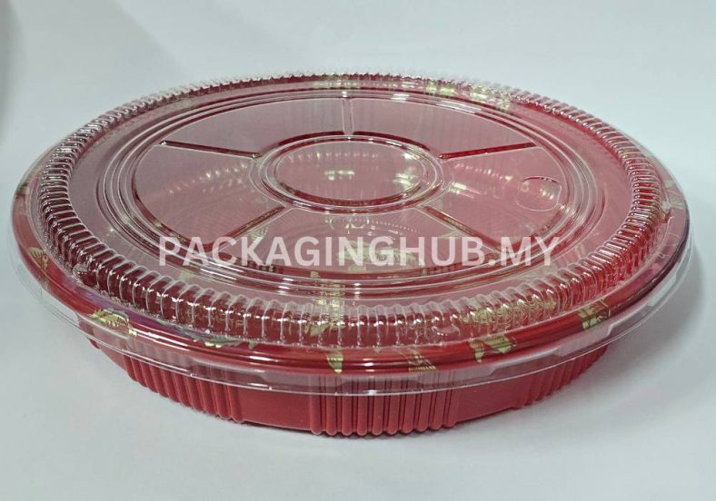 YEE SANG TRAY OK 3 / YS 3 TRAY RED + LID (Top Ø11") 46mmH [Update Jan'25]