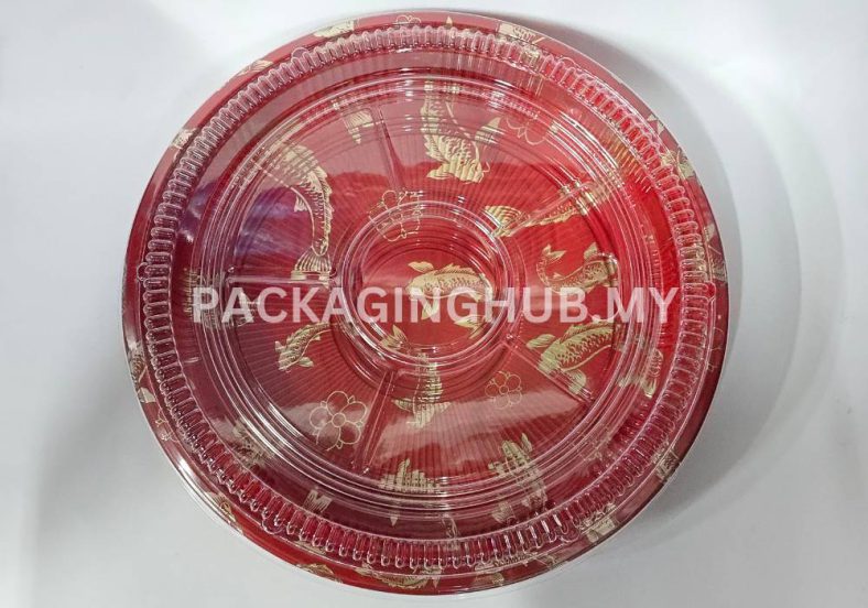 YEE SANG TRAY OK 3 / YS 3 TRAY RED + LID (Top Ø11") 46mmH [Update Jan'25] - Image 2