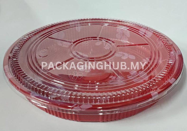 YEE SANG TRAY OK 4 YS 4 TRAY RED + LID (Top Ø12.5") 46mmH [Update Jan'25]