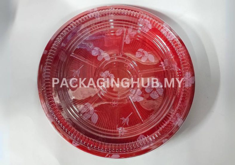 YEE SANG TRAY OK 4 YS 4 TRAY RED + LID (Top Ø12.5") 46mmH [Update Jan'25] - Image 2