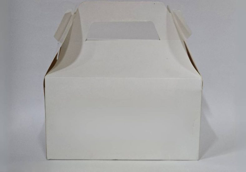 CAKE CARRY BOX WHITE w/HANDLE 153x105x85mm - Image 2