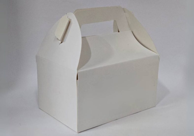 CAKE CARRY BOX WHITE w/HANDLE 153x105x85mm