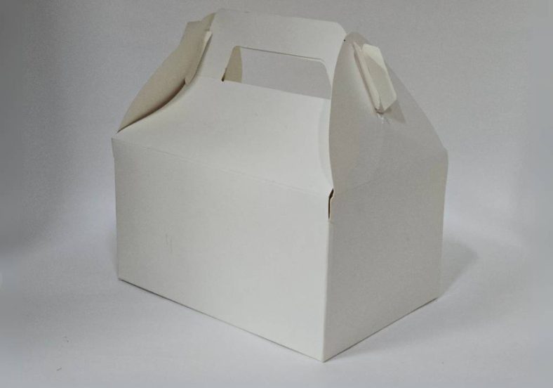 CAKE CARRY BOX WHITE w/HANDLE 153x105x85mm - Image 3