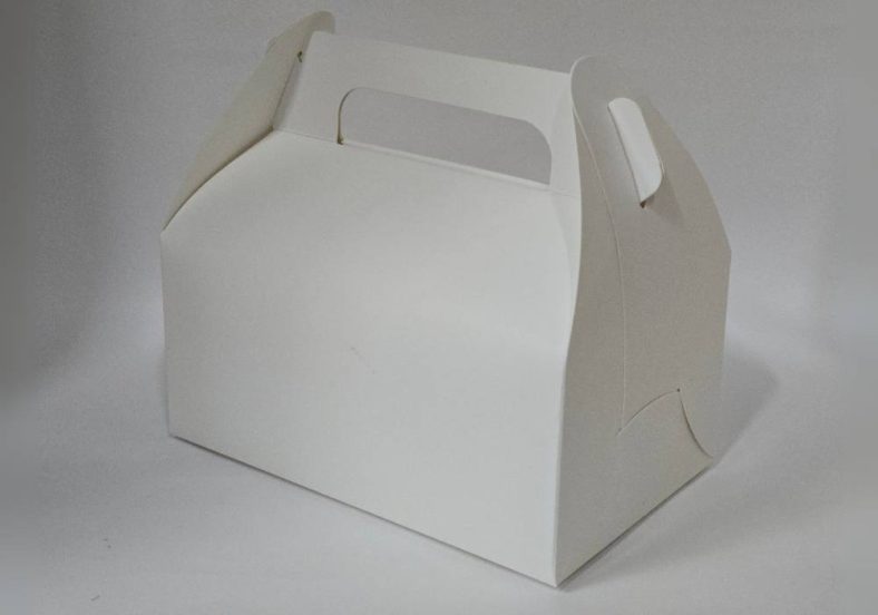 CAKE CARRY BOX WINDOW WHITE w/HANDLE 170x105x80mm - Image 3