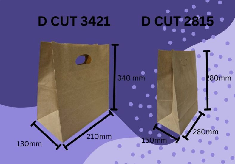 D CUT KRAFT BROWN PAPER BAG