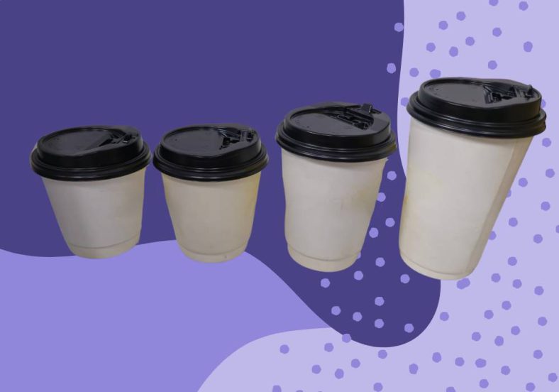 PAPER HOT CUP 8oz / 9oz / 12oz / 16oz WHITE DOUBLE WALL + RECLOSABLE LID