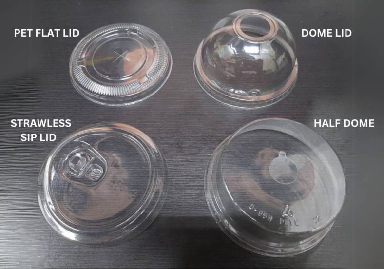 PET FLAT LID / STRAWLESS SIP LID / DOME LID / HALF DOME (Ø95mm) (STANDARD PREMIUM QUALITY 'FPC')