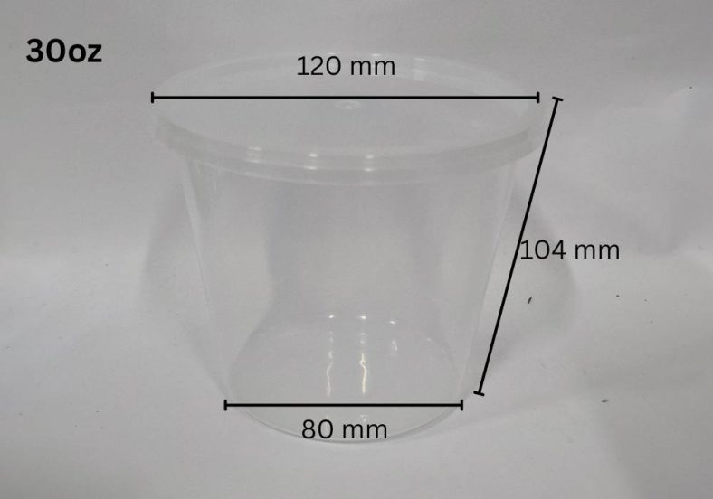 ROUND CONTAINER 8oz / 10oz / 12oz / 16oz / 20oz / 25oz / 30oz + LID - Image 8